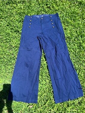 St. John's Bay Navy Wide-Leg Pants with Brass Button Detail